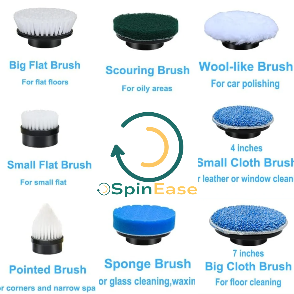 SpinEase™ - 8 Versatile Brush Heads