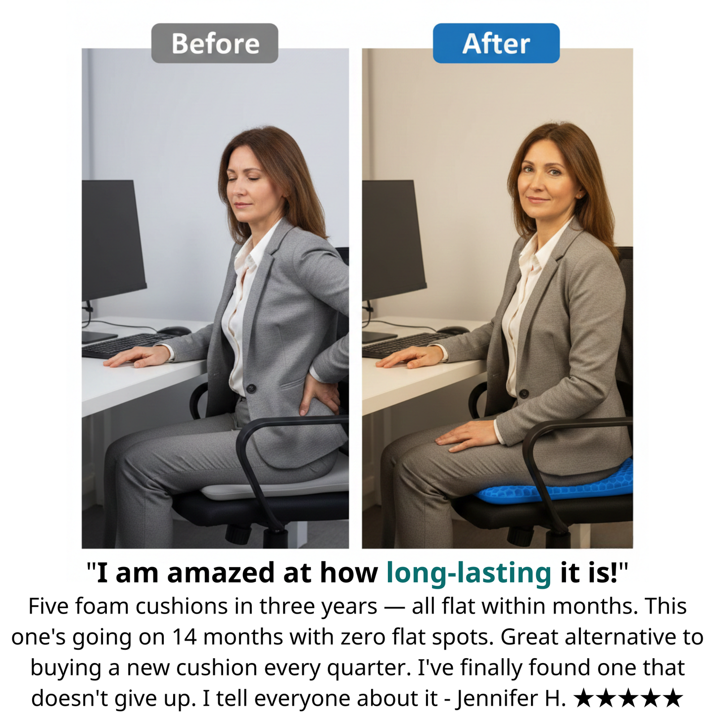 MedFlex™ Dual-Layer Gel Seat Pro