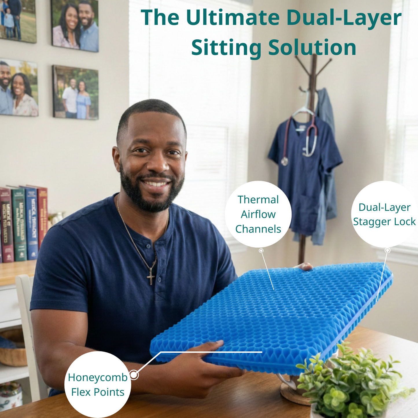 MedFlex™ Dual-Layer Gel Seat Pro